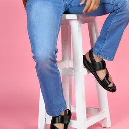 STEPHORN Men Black Sandals-picture-3