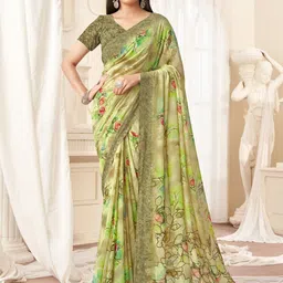 all about you Ethnic Motifs Pure Georgette Bagru Saree-image-84