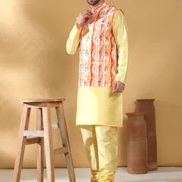 KRAFT INDIA Men Straight Kurta With Churidar And Nehru Jacket-55
