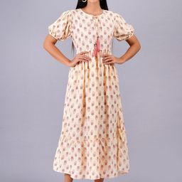 OH MI DIOS Women Ethnic Print Fit & Flare Midi Dress-image-50