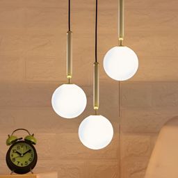 KINIS Gold-Toned & Black Textured Abstract Shaped Ceiling Lamp-4