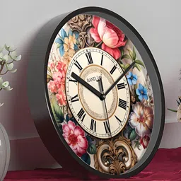 RANDOM Black & Pink Printed Contemporary Wall Clock-22