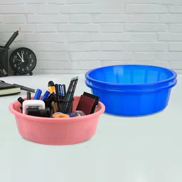 Kuber Industries Blue & Pink 3 Pieces Regular Desk Organisers 6L Each-8