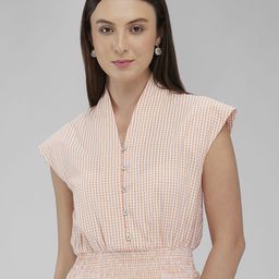 IZEL Checked Extended Sleeves Cotton Crop Top-picture-18