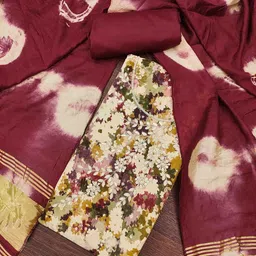KALINI Floral Printed Gotta Patti Unstitched Dress Material-image-64