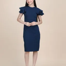 STARWORD Girls Flutter Sleeve Sheath Dress-image-76