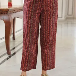 Aramya Women Ethnic Motifs Striped Trousers-13