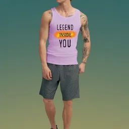 Uniplanet store Printed Cotton Innerwear Vests UVM-INSIDE-YOU-PRPL-S image 5
