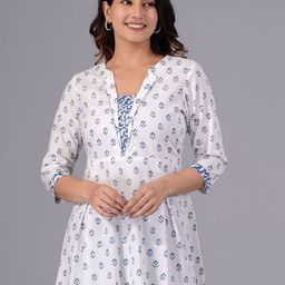 Mishree Collection Women Floral Print A-Line Cotton Top-image-43