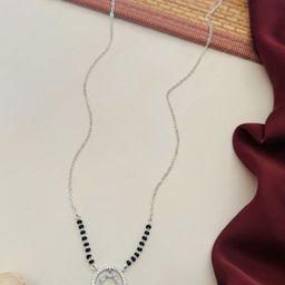 Anouk Silver-Plated Artificial Stones and Beads Mangalsutra-11