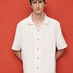 H&M Regular Fit Textured Resort Shirt-image-91