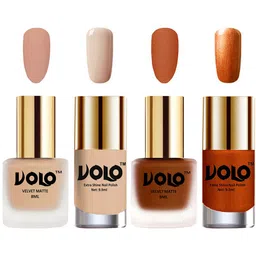 VOLO Set Of 4 Velvet Matte & Extra Shine Nail Polish-8 ml & 9.9 ml Each Shade 28-35-65-60-6