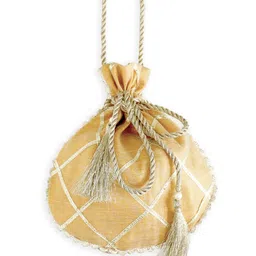 Tiber Taber Lurex Girls Checked Potli Clutch-image-61