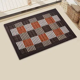 Kuber Industries Brown & White 2 Pieces Anti Skid Mat For Bathroom-84