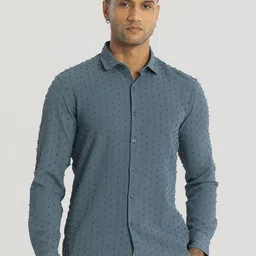 Snitch Men Smart Spread Collar Solid Slim Fit Casual Shirt-image-16