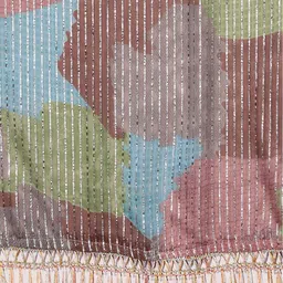 VILLAGIUS Abstract Printed Sequinned Pure Georgette Saree image 5