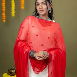 HELLA FASHIONS Printed Dupatta with Mirror Work-picture-5
