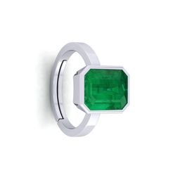 VISHVMA Brass Plated Onyx & Gemstone-Studded 5.25 Ratti Finger Ring-picture-7