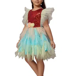 BAESD Flutter Sleeve Net Fit & Flare Dress image 4