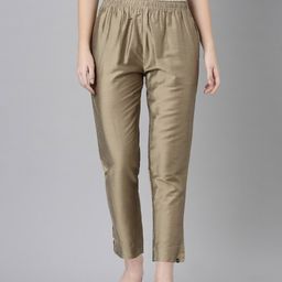 TWIN BIRDS Women Mid-Rise Shimmer Straight Fit Trousers-image-72