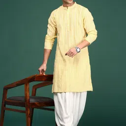 Sangria Men Embroidered Straight Kurtas-picture-45