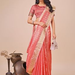 all about you Striped Zari Organza Saree-image-46