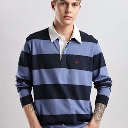 Calvin Klein Jeans Men Striped Polo Collar Pockets T-shirt-image-4