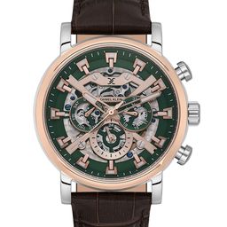 Daniel Klein Men Skeleton Dial & Leather Straps Analogue Watch DK.1.13850-4-58