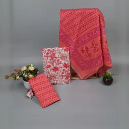 Kwatchi Pure Cotton HandBlock Unstitched Dress Materials-picture-41