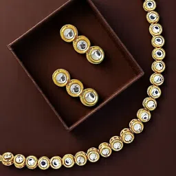 FEMMIBELLA Gold-Plated Kundan Studded Jewellery Set-48