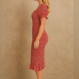 Mast & Harbour Women Floral Print Crepe Bodycon Midi Dress-picture-13