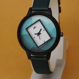 VIRAKTI Women Round Dial & Leather Straps Analogue Watch G-72-GREEN-V.Y-image-89