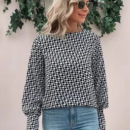 Stylecast X Slyck Geometric Print Top-image-20