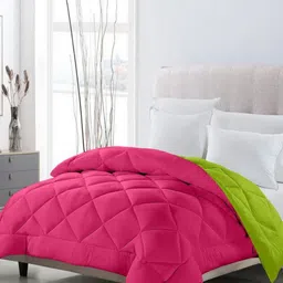 CHICERY Green & Pink AC Room Double Bed Comforter-image-47