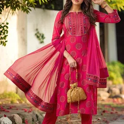 Aaghnya Women Printed Viscose Rayon Kurta Sets-image-63