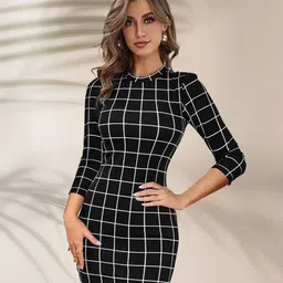 DressBerry Women Checked Bodycon Dress-image-56