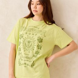 Outzidr Graphic Printed Round Neck Drop-Shoulder Sleeves Cotton Oversized T-shirt-image-44