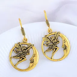 MEMOIR Gold Plated Flying Angels Contemporary Drop Earrings-image-53