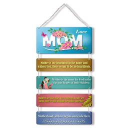 Regalo Casila Blue & Pink Printed Mom Quote WoodenWallHanging-image-6