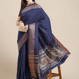 DIVASTRIWomen Solid PrintSilk Ctton Saree-picture-30