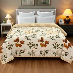 IVAZA Cream AC Room Double Bed Microfibre Comforter-image-59