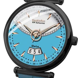 DOUBLERUN Unisex Dial & Textured Straps Analogue Multi Function Watch image 2
