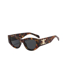 LULU & SKY Women Tortoise Shell Retro Angular Cateye Sunglasses STY-3948-LEOPARD GRAY-58