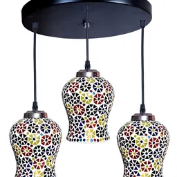 KINIS White & Blue Glass Quirky Ceiling Lamp-18