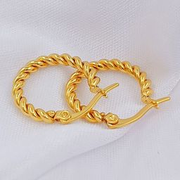Saizen Stainless Steel Gold-Plated Circular Shaped Hoop Earrings-image-73
