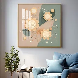 THE NEXT DECOR Petal Palette Glass Finish Square Wall Art-image-48