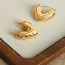 SALVE Stainless Steel Heart Shaped Anti-Tarnish Hoops-image-18