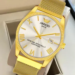 Abrexo Men Stainless Steel Bracelet Style Straps Analogue Watch Abx4610 SL GD MGT ST-picture-46