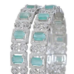 Anouk Set Of 2 Silver-Plated American Diamond Studded Bangles image 3