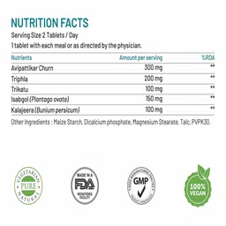 Bliss Welness Gut Detox With Trikatu & Triphala Supports Digestion & Metabolism - 120 Tab image 5